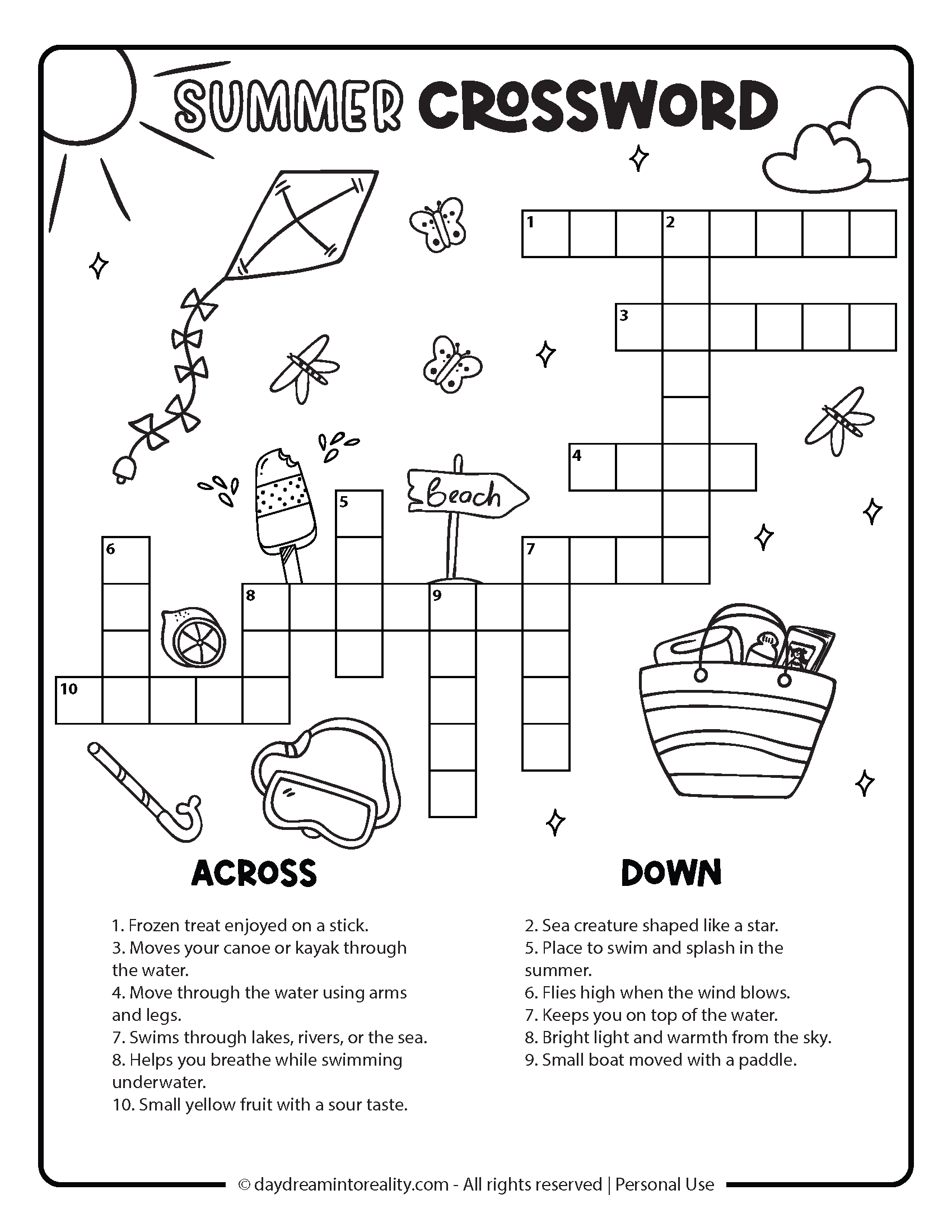 printable crossword puzzles for kids 2nd graders