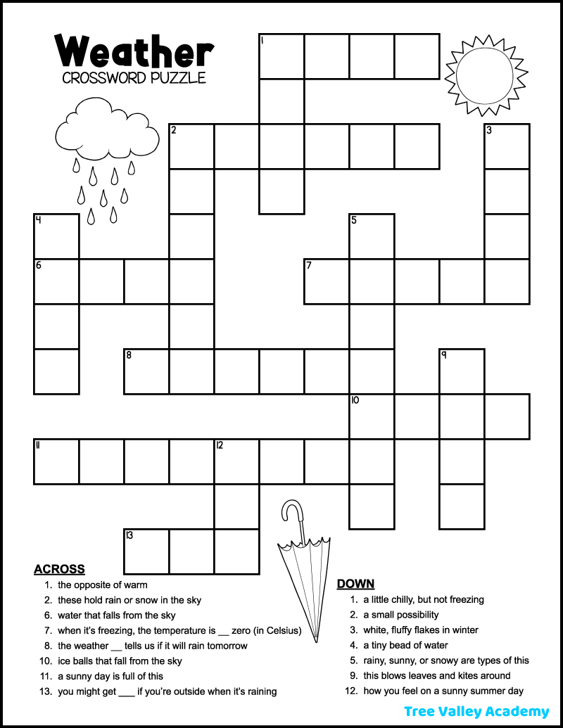 easy daily crossword puzzles printable