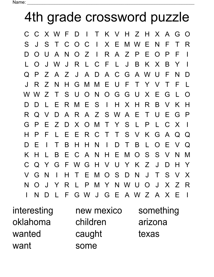 4th Grade Crossword Puzzle Word Search WordMint 4th Grade Crossword Puzzle Word Search WordMint