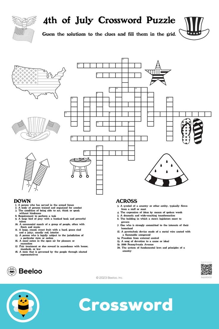 fourth of july crossword puzzles printable