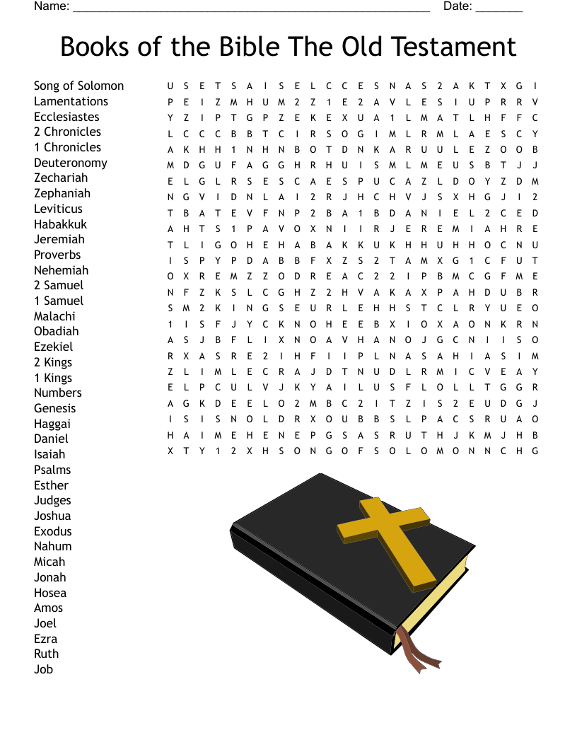 books of the bible crossword puzzle printable