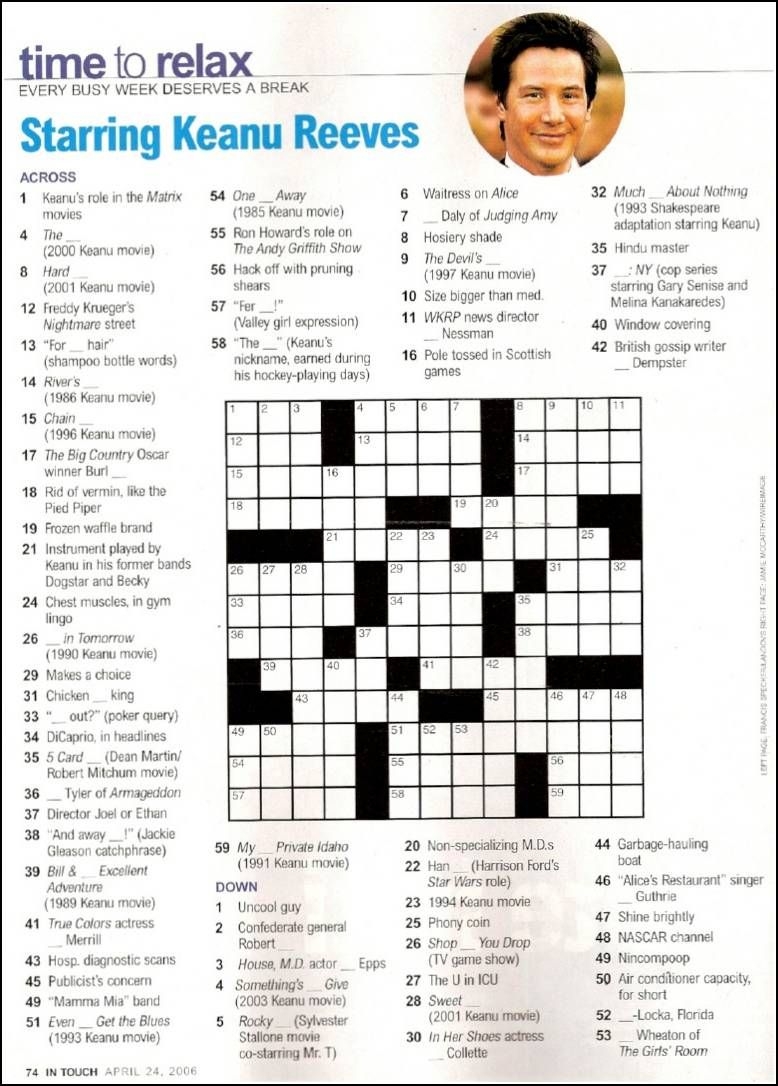 free printable tv guide crossword puzzles
