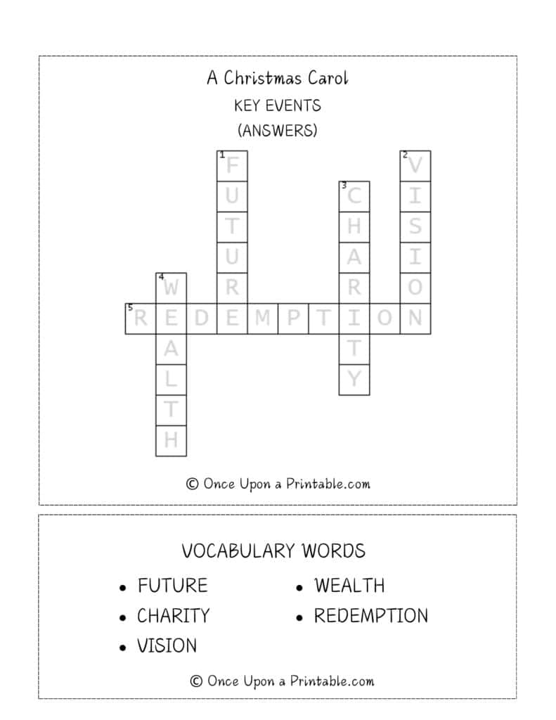 A Christmas Carol Crossword Puzzles Free To Print Once Upon A Printable