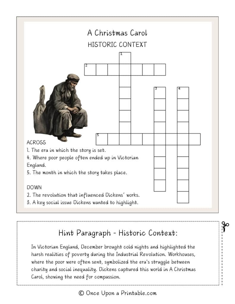 A Christmas Carol Crossword Puzzles Free To Print Once Upon A Printable