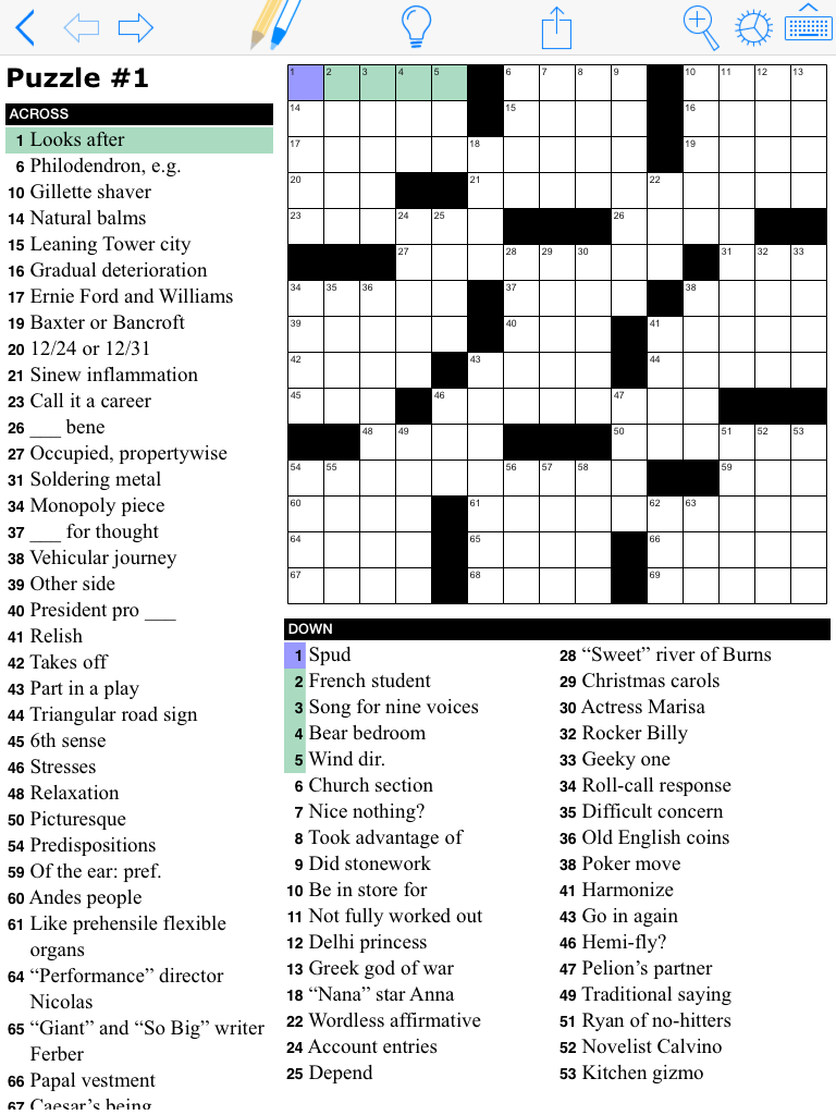 free printable daily crossword