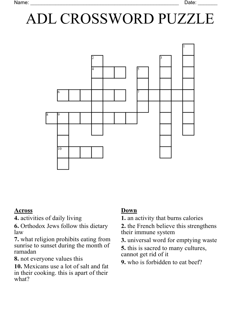 ADL CROSSWORD PUZZLE WordMint ADL CROSSWORD PUZZLE WordMint