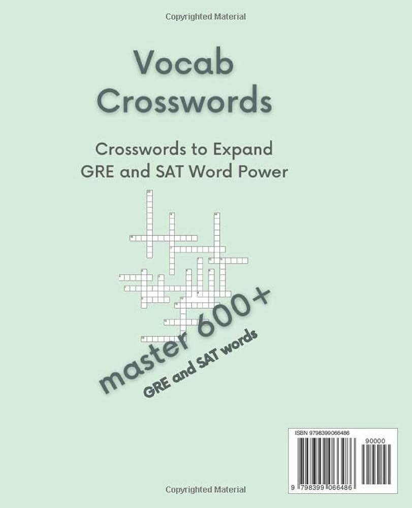 Amazon Vocab Crosswords Ace Your SAT And GRE Vocabulary Tests 9798399066486 Moment Digital 