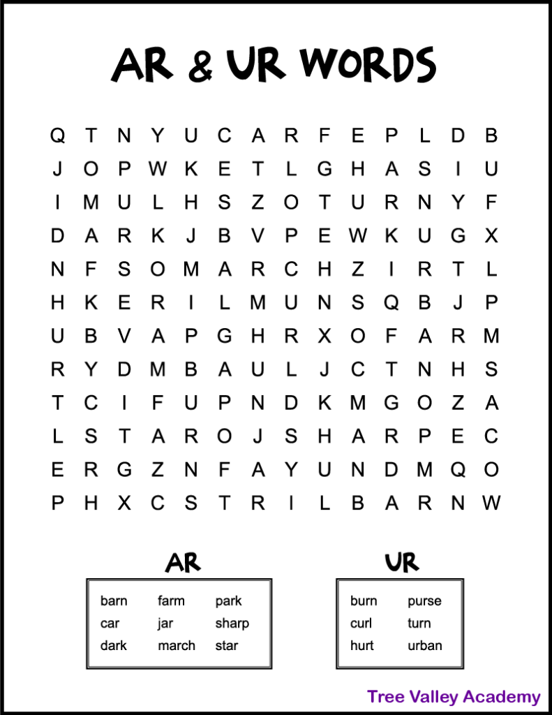 free phonics crossword printable