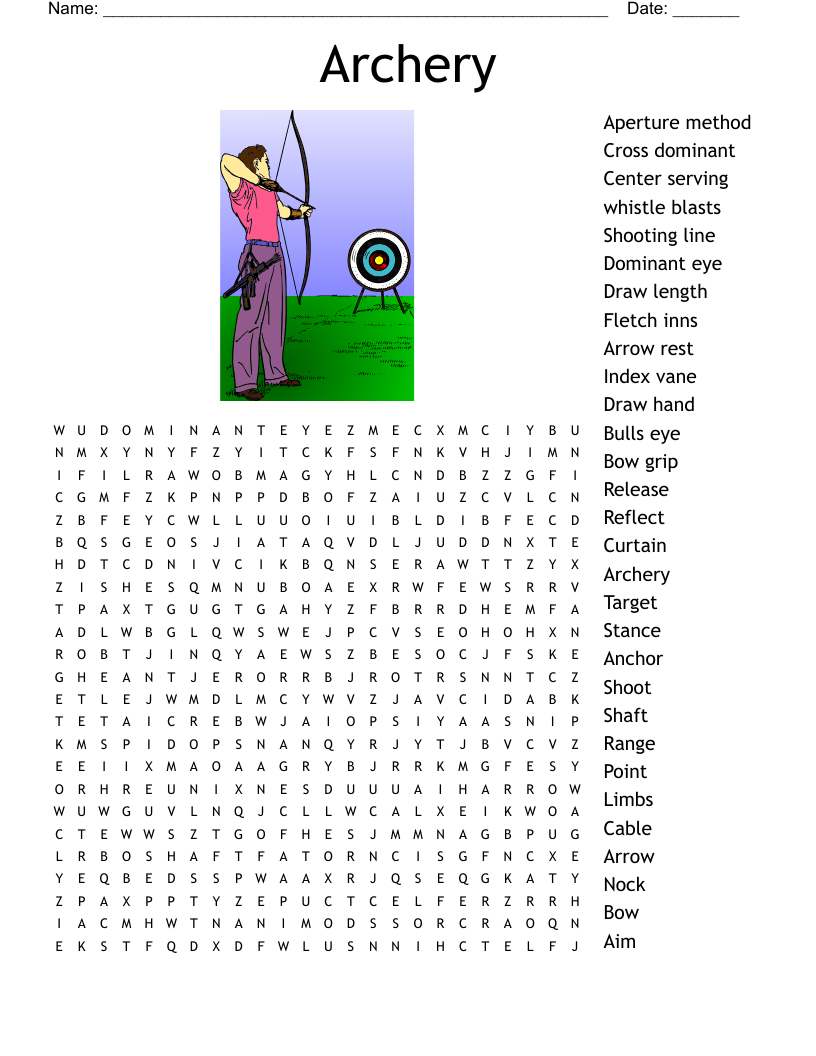 Archery Crossword WordMint Archery Crossword WordMint