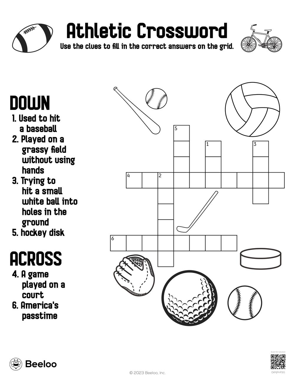 hockey crossword puzzles printable