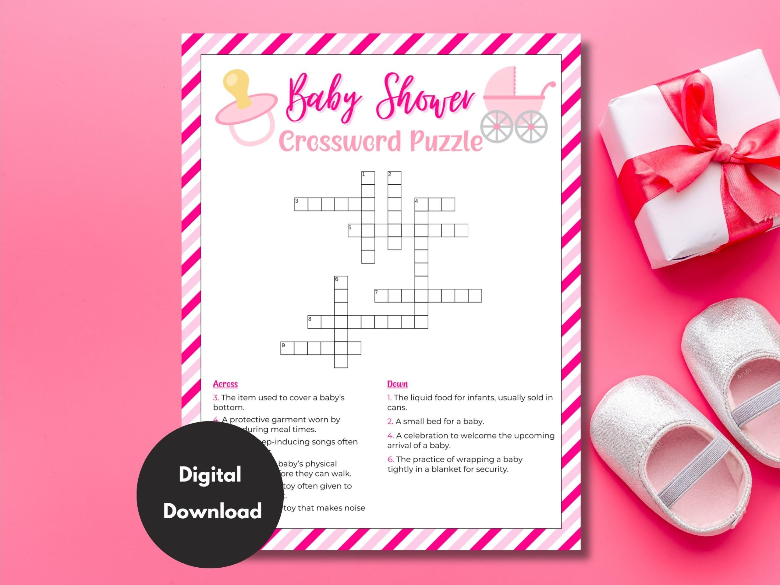 baby shower crossword printable