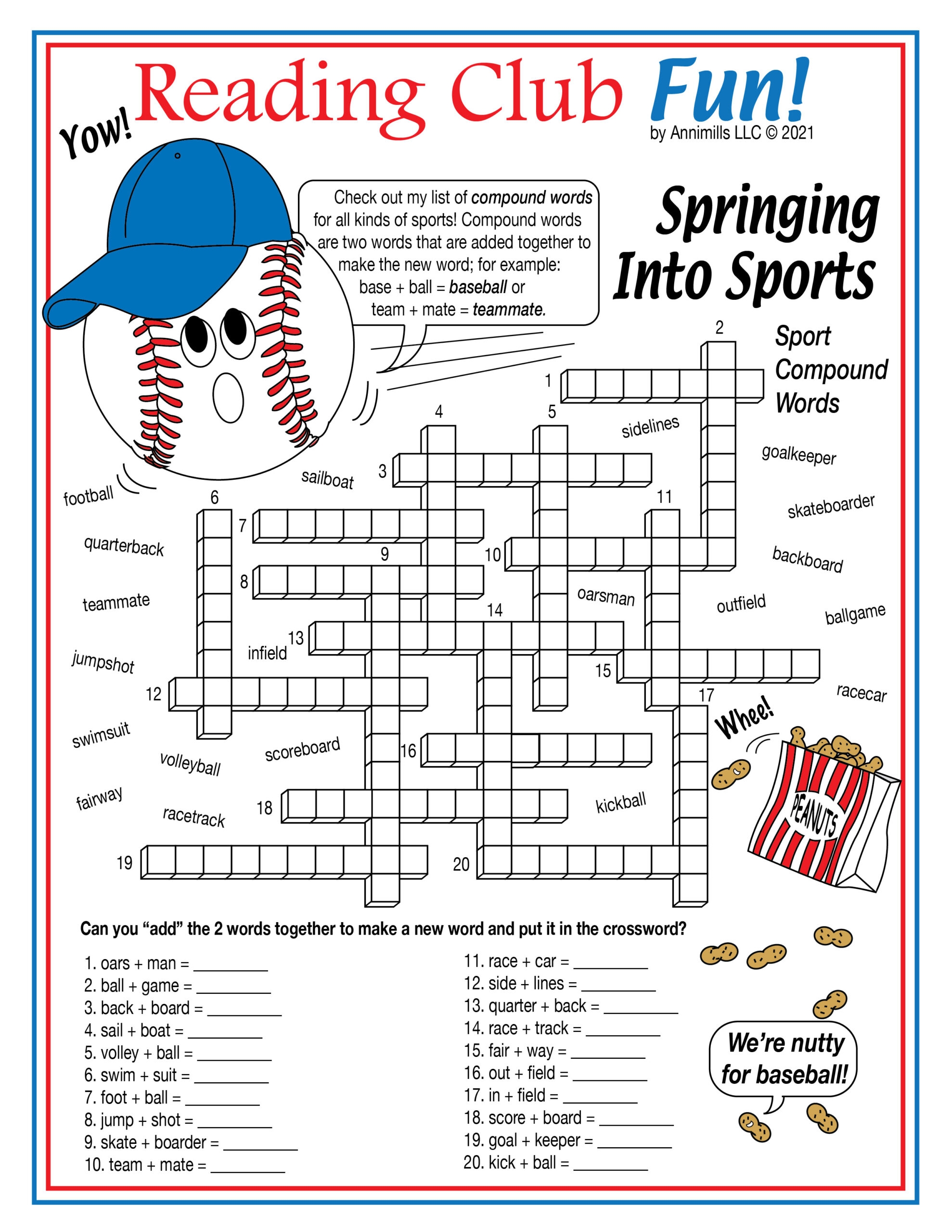 printable baseball crossword puzzles
