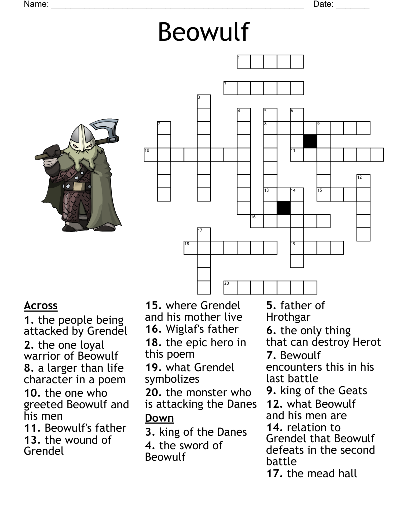 Beowulf Crossword WordMint