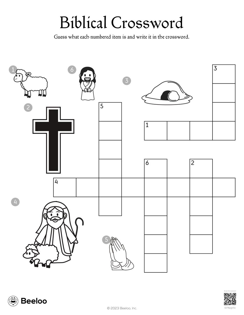 printable bible crossword puzzle