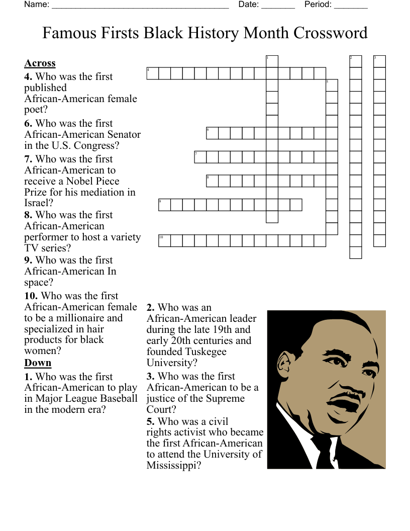Black History Crossword WordMint