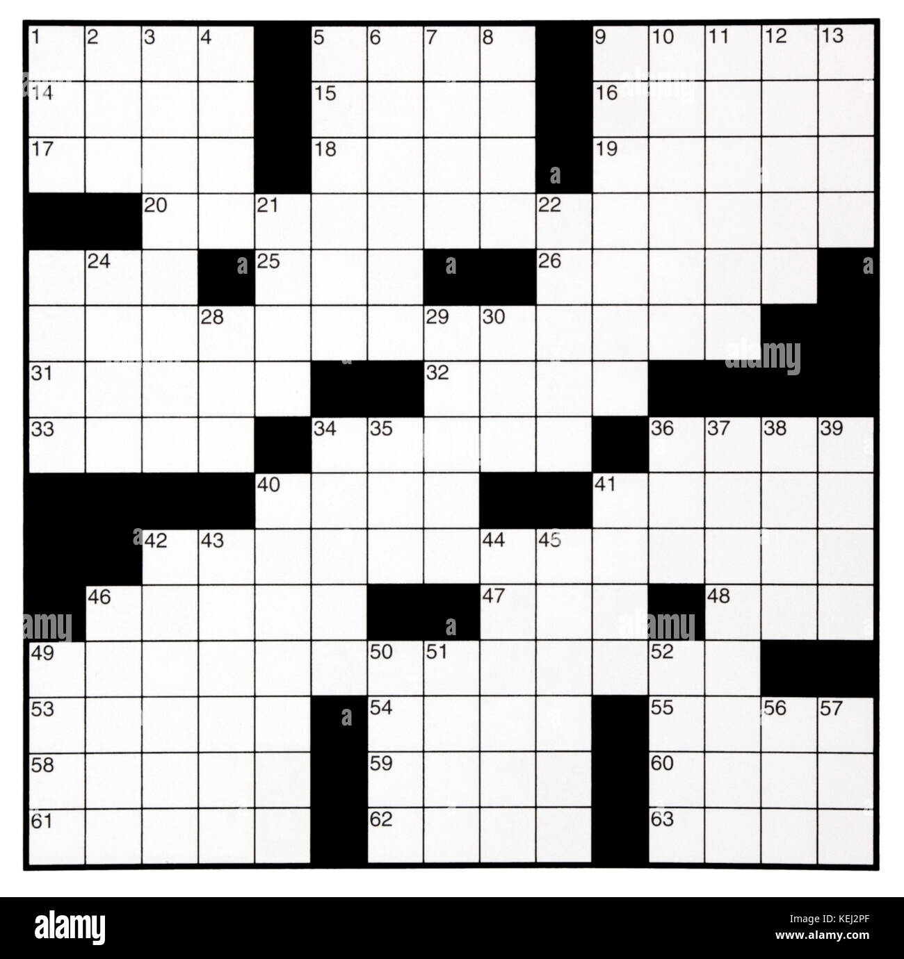 Blank Crossword Puzzle Hi res Stock Photography And Images Alamy