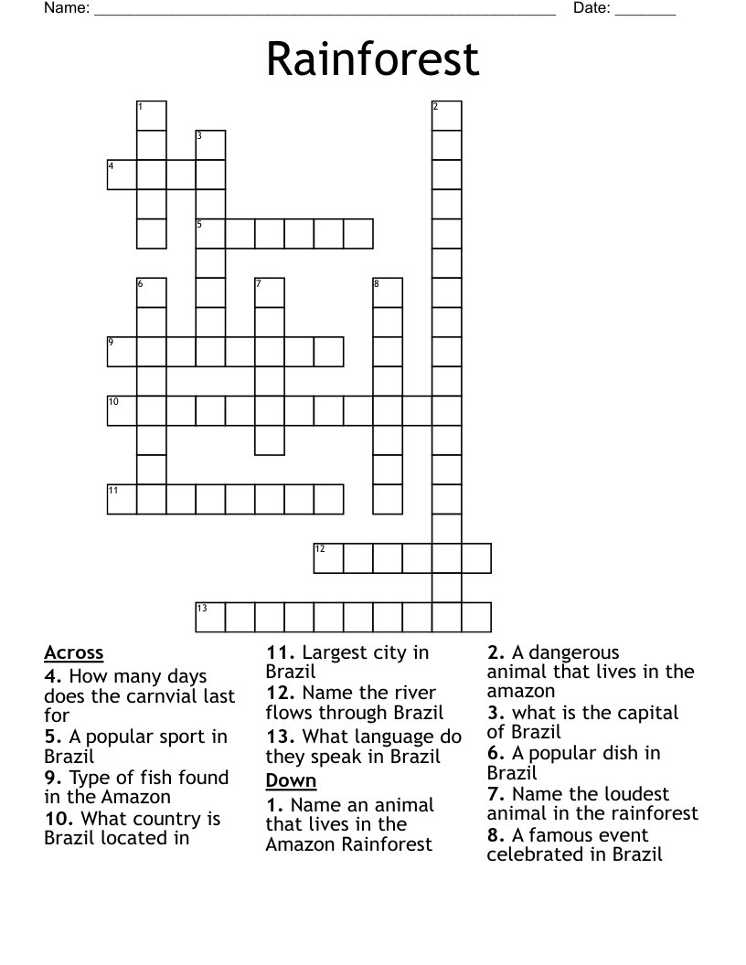 Brazil Crossword WordMint