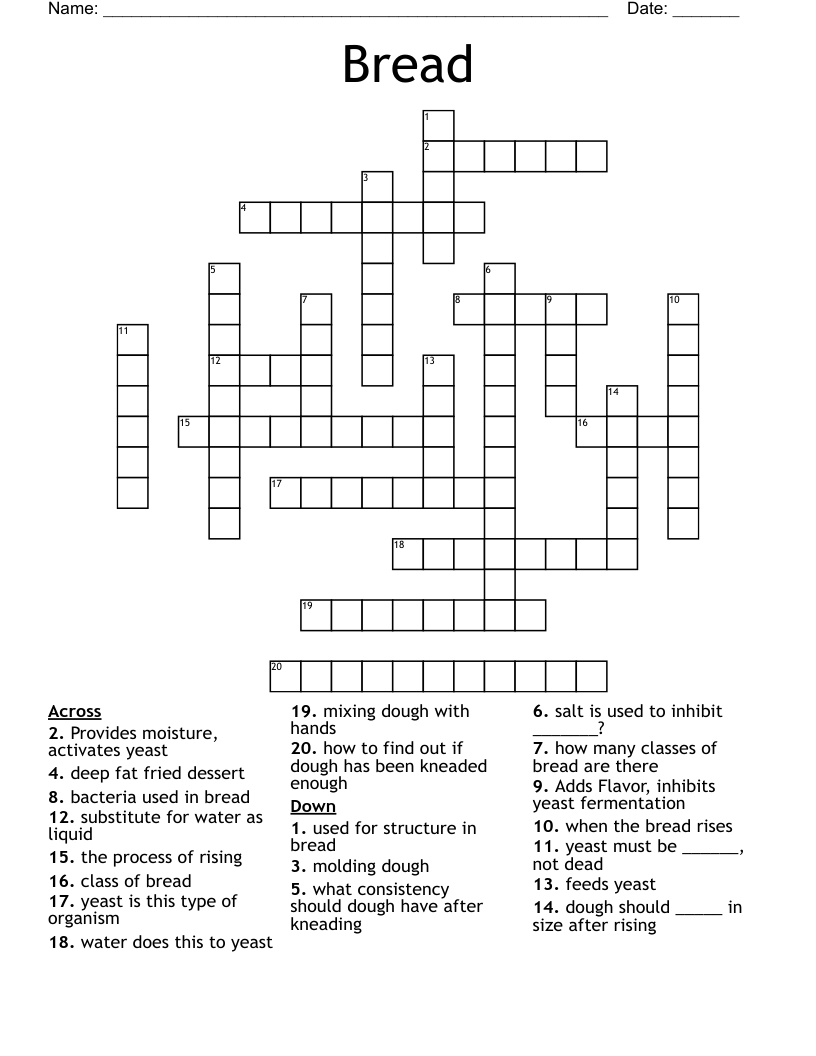 Bread Crossword WordMint