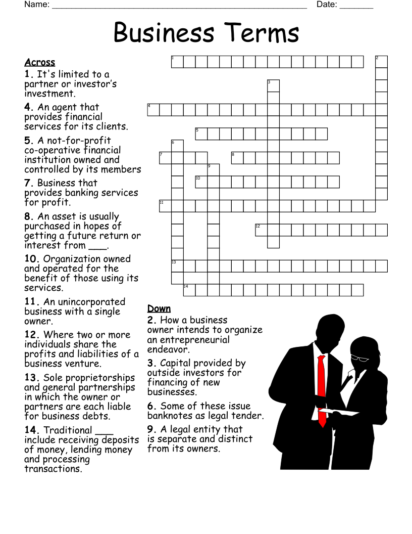 ownership crossword puzzle printable