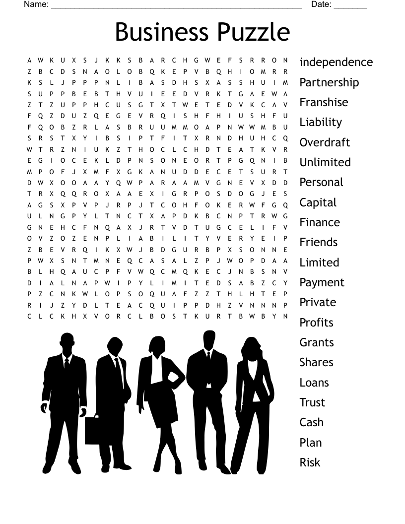 Business Puzzle Word Search WordMint