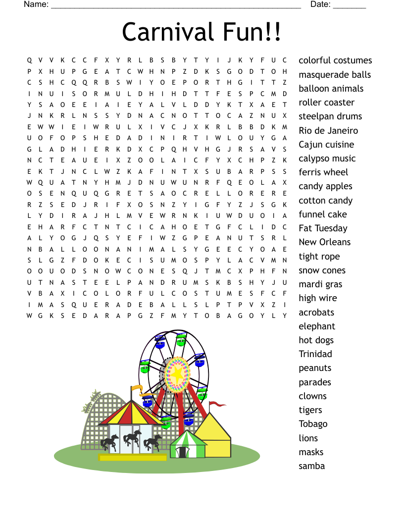 Carnival Crossword WordMint