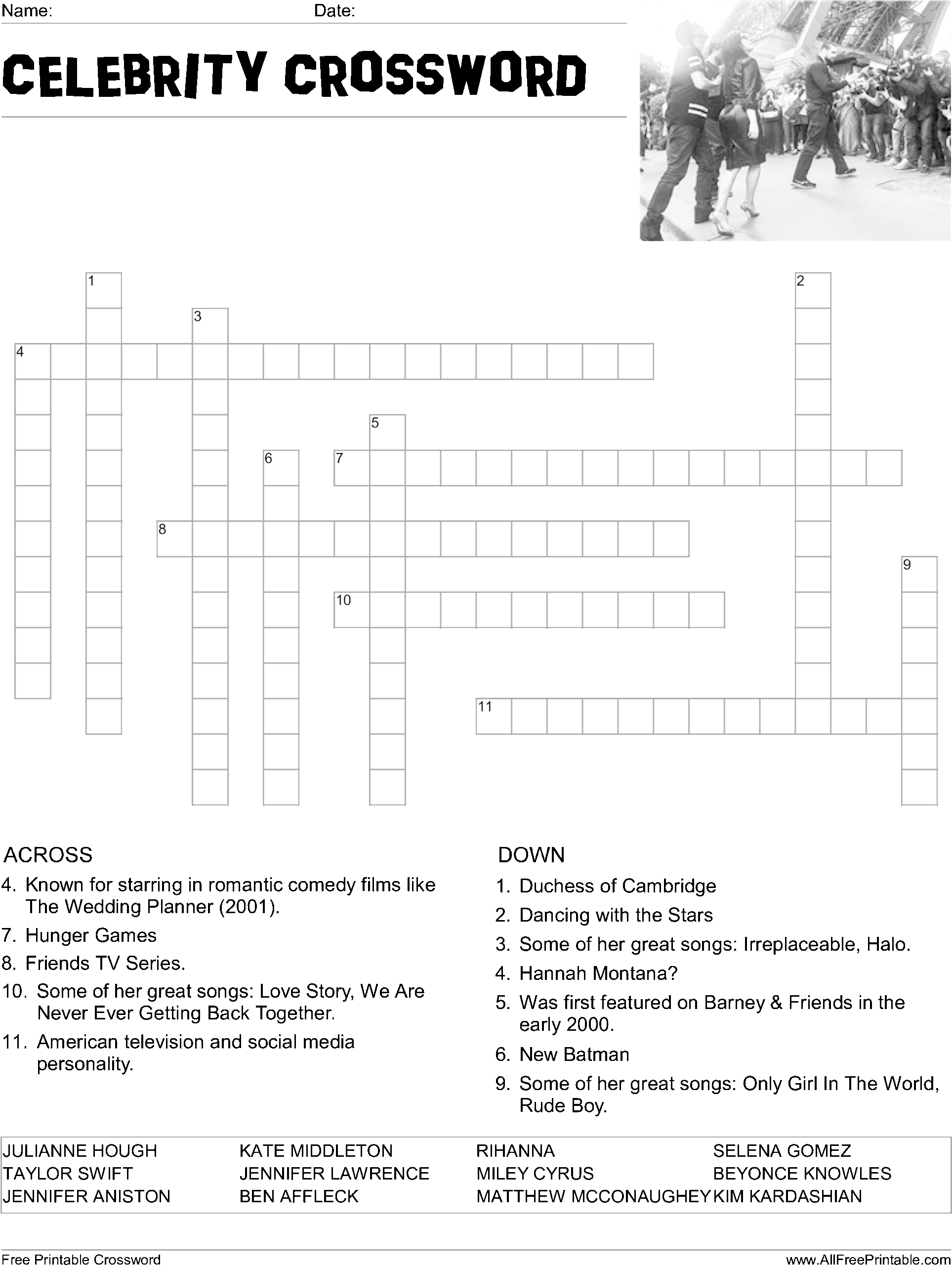 Celebrity Crossword Puzzle Main Image Download Template Printable Crossword Puzzles Full Size PNG Download SeekPNG