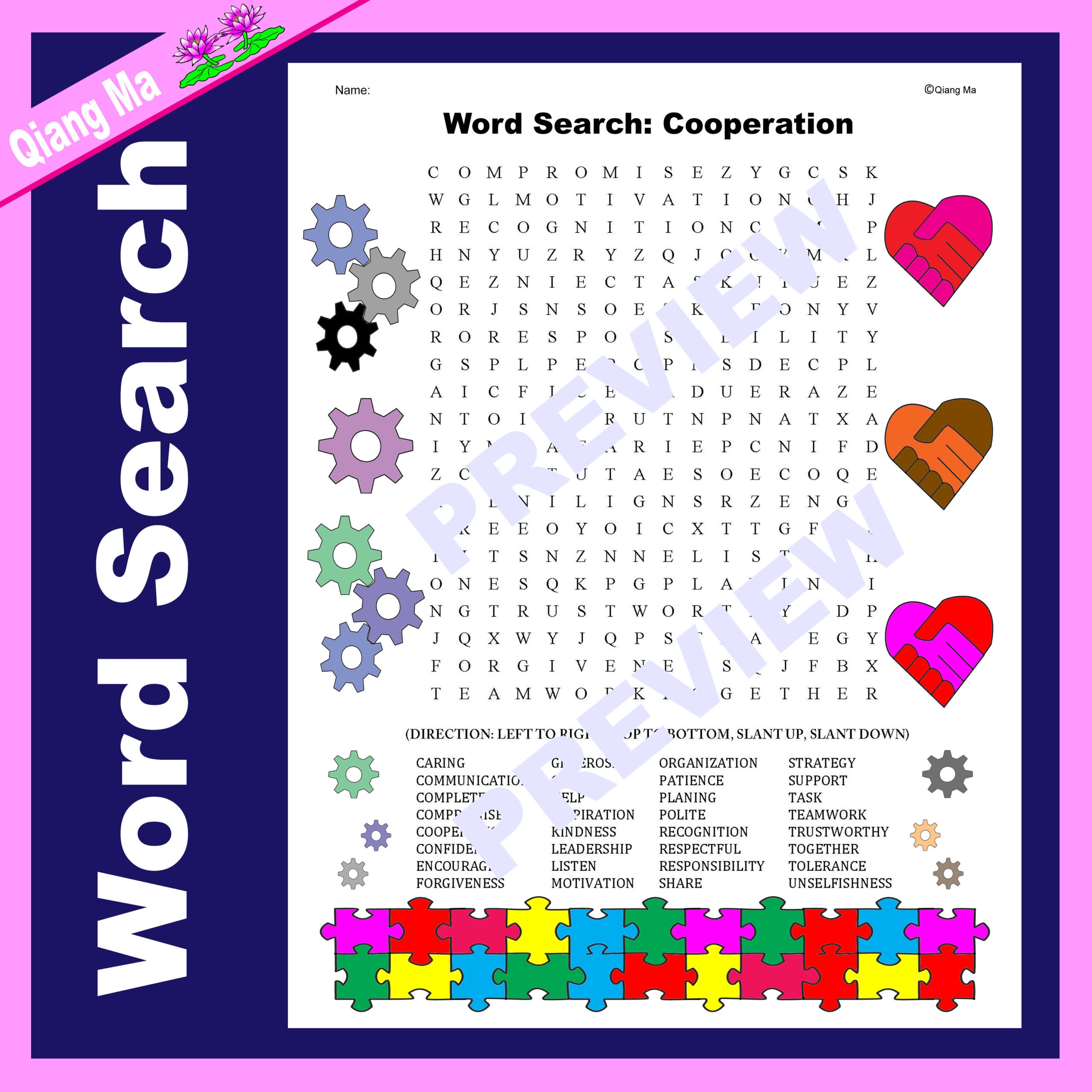 free printable cooperation crossword puzzles