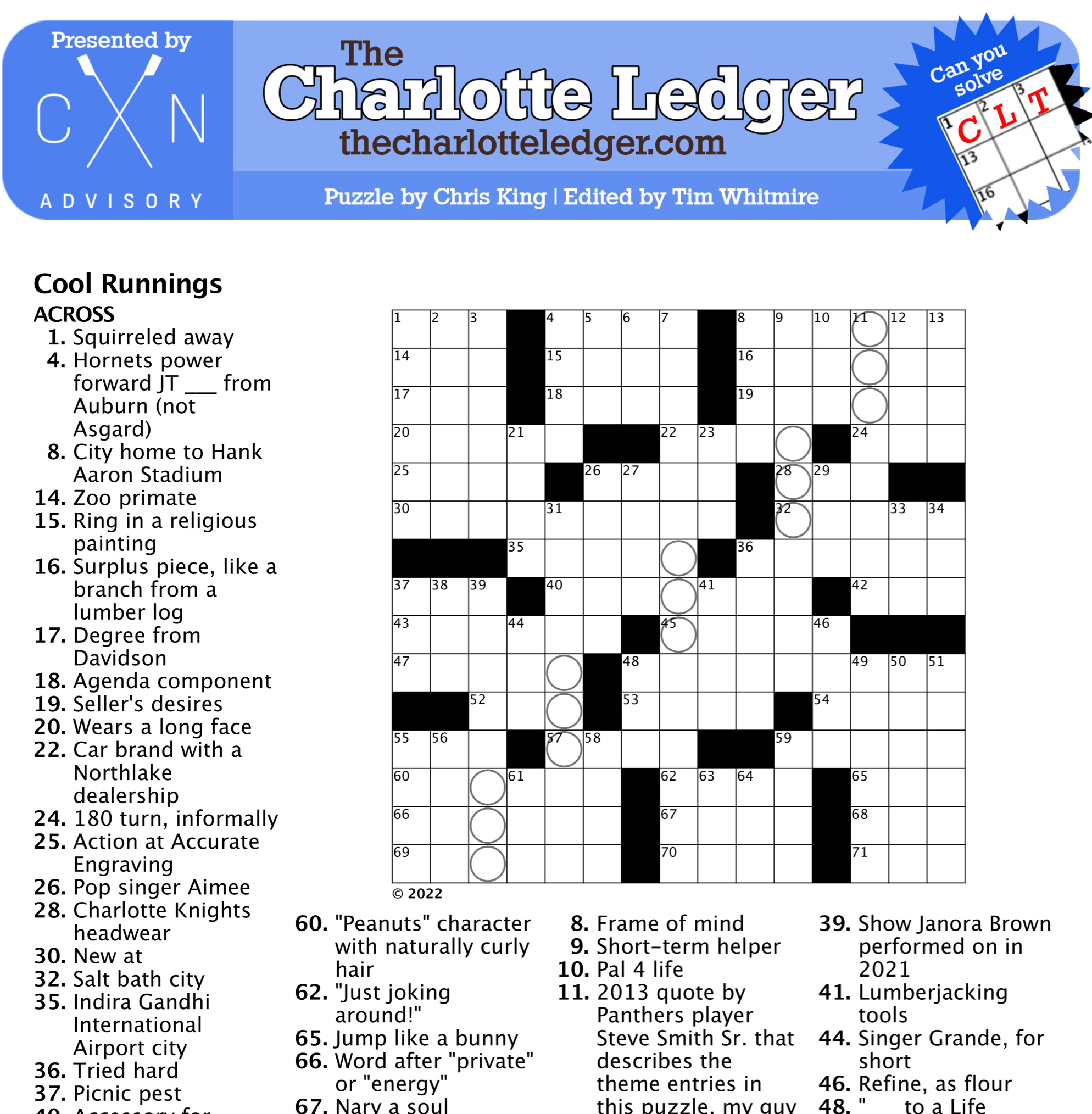 Charlotte Ledger Crosswords The Charlotte Ledger Charlotte Ledger Crosswords The Charlotte Ledger