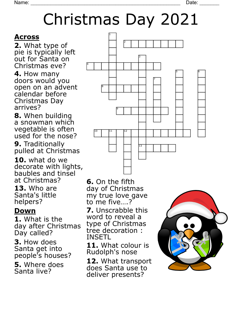 Christmas Crossword WordMint