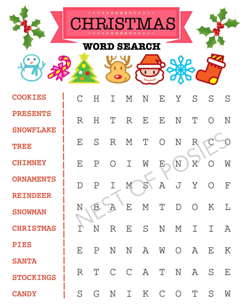 christmas crossword elementary 5th grade printable