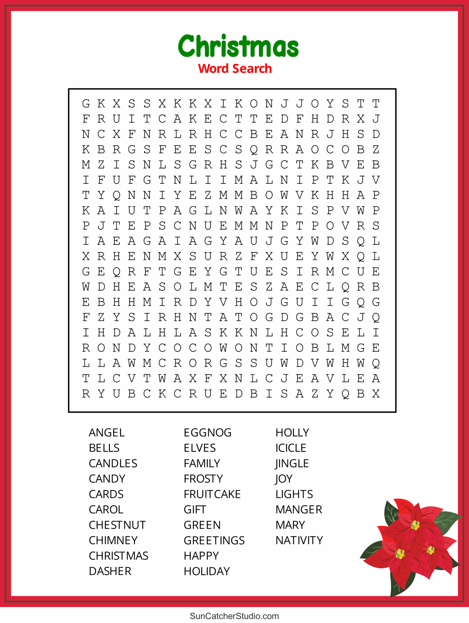 Christmas Word Search Free Printable PDF Puzzles Free Printables Monograms Design Tools Patterns DIY Projects