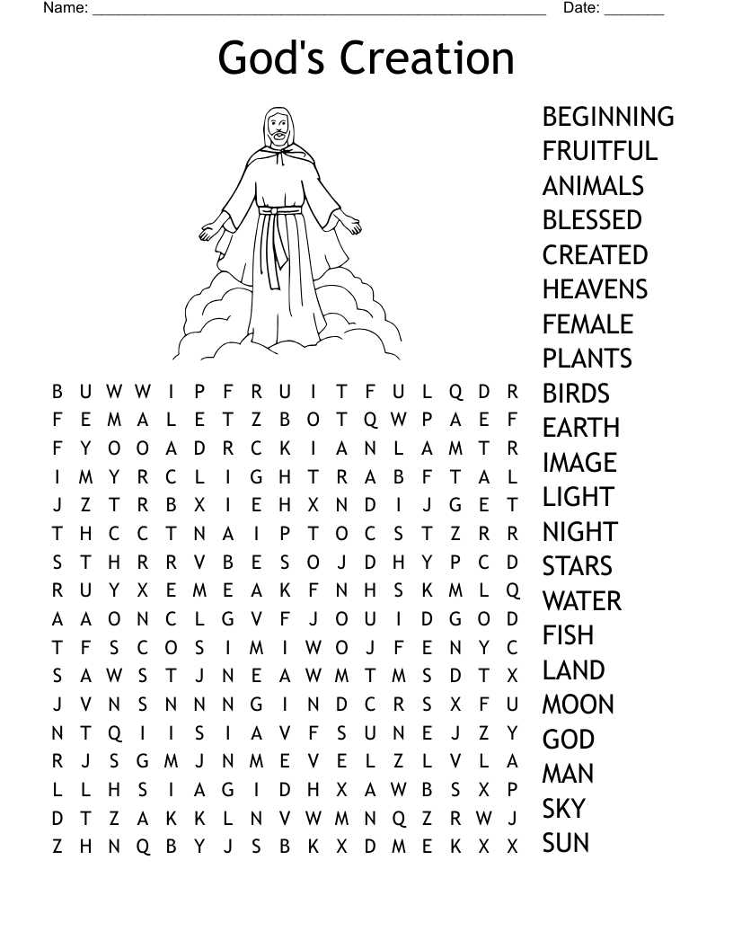 Creation Crossword Genesis 1 And 2 WordMint