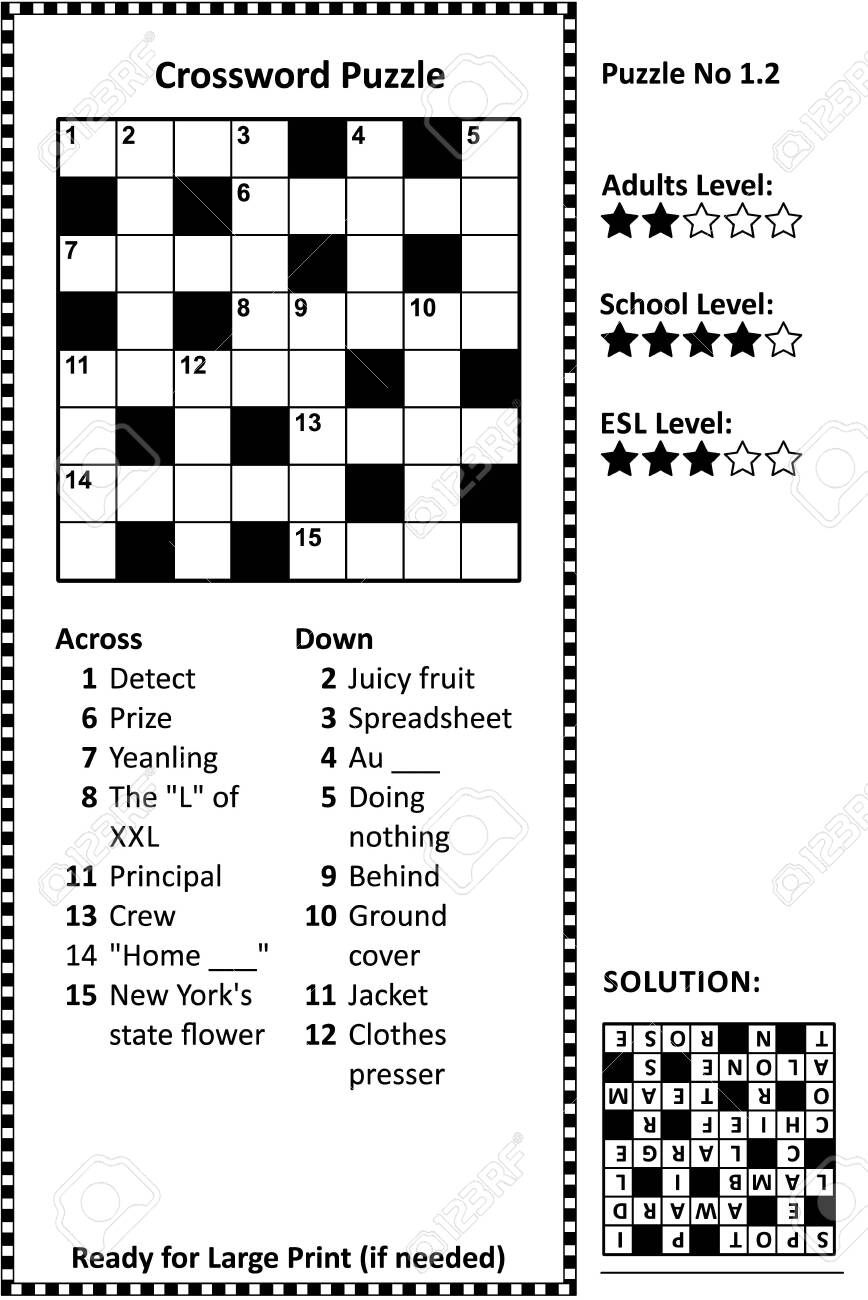 medium crossword puzzles printable