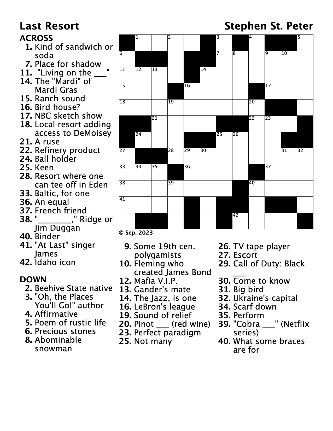 freee printable crossword puzzles