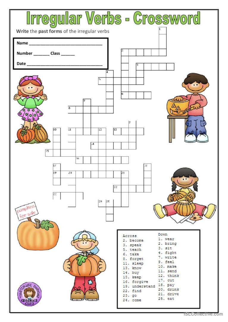 Crossword Puzzle Past Simple Of Ir English ESL Worksheets Pdf Doc