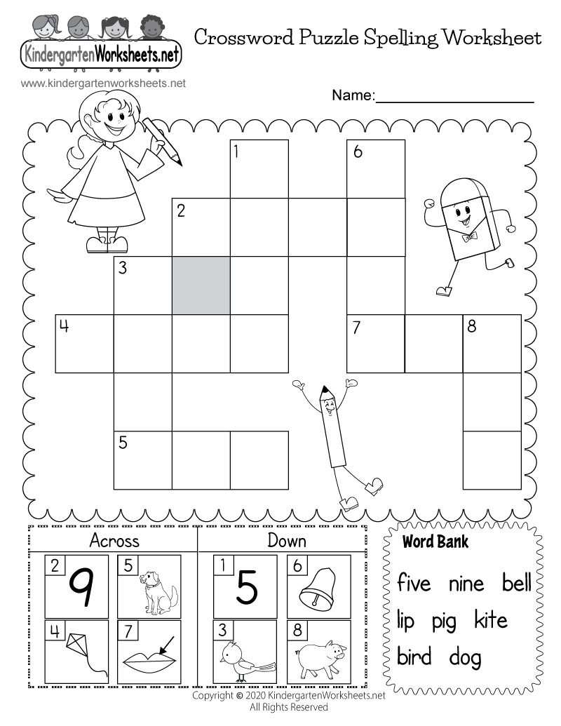 printable crossword for kids