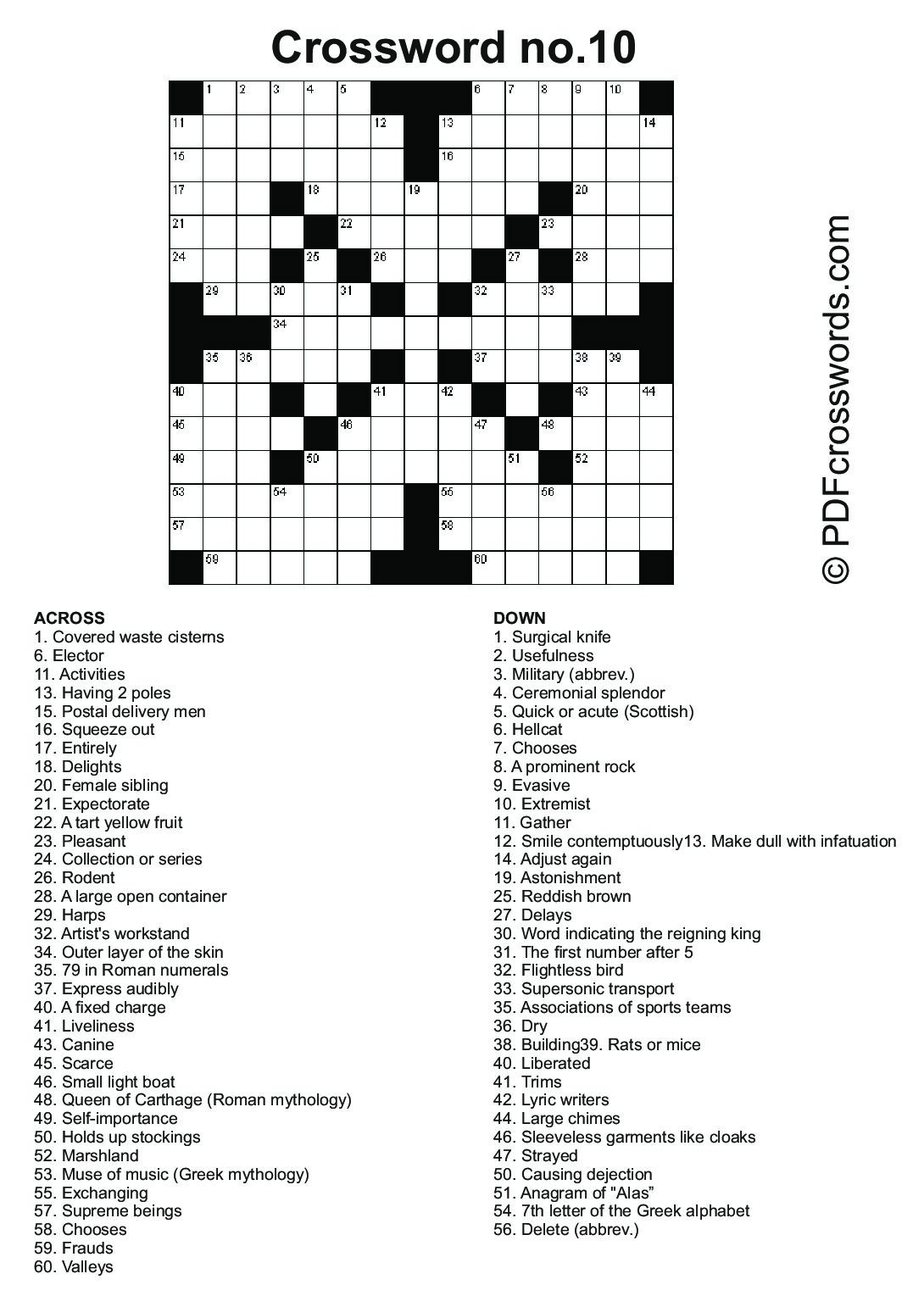 crossword puzzle printable pdf