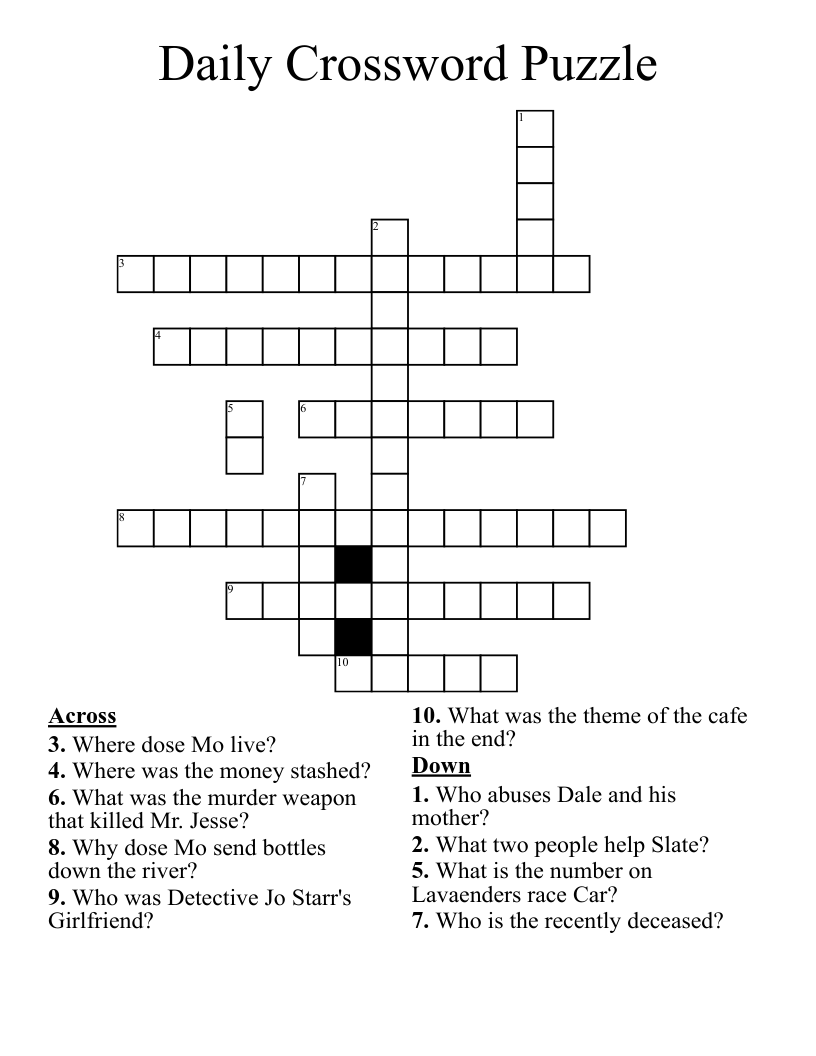 daily crossword puzzles printable