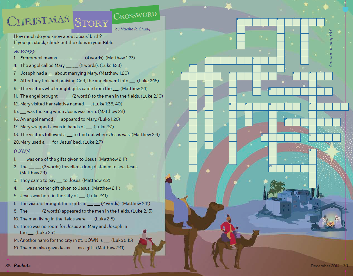 christian christmas crossword puzzles printable