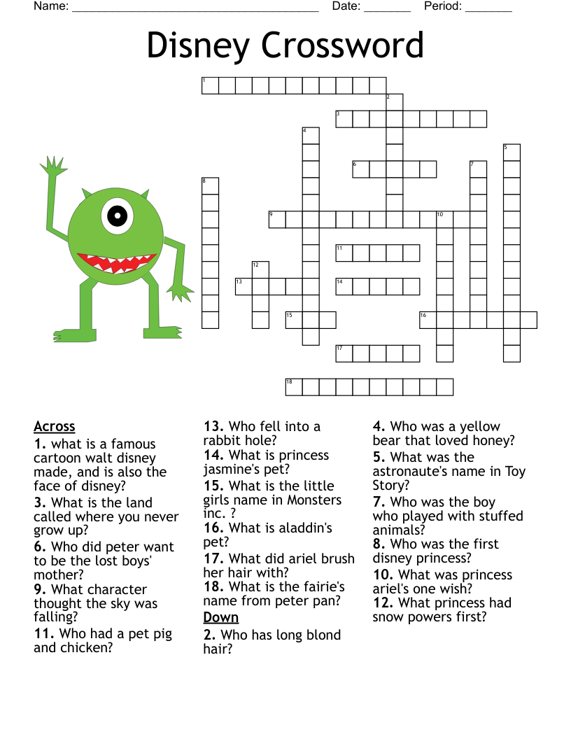 free online crosswords printable