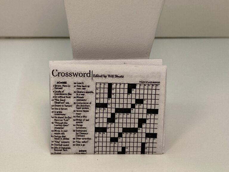 Dollhouse Miniature Crossword Puzzle Game Newspaper Kitchen Table Den Game 1 12 Scale Accessories Diorama Room Box Etsy