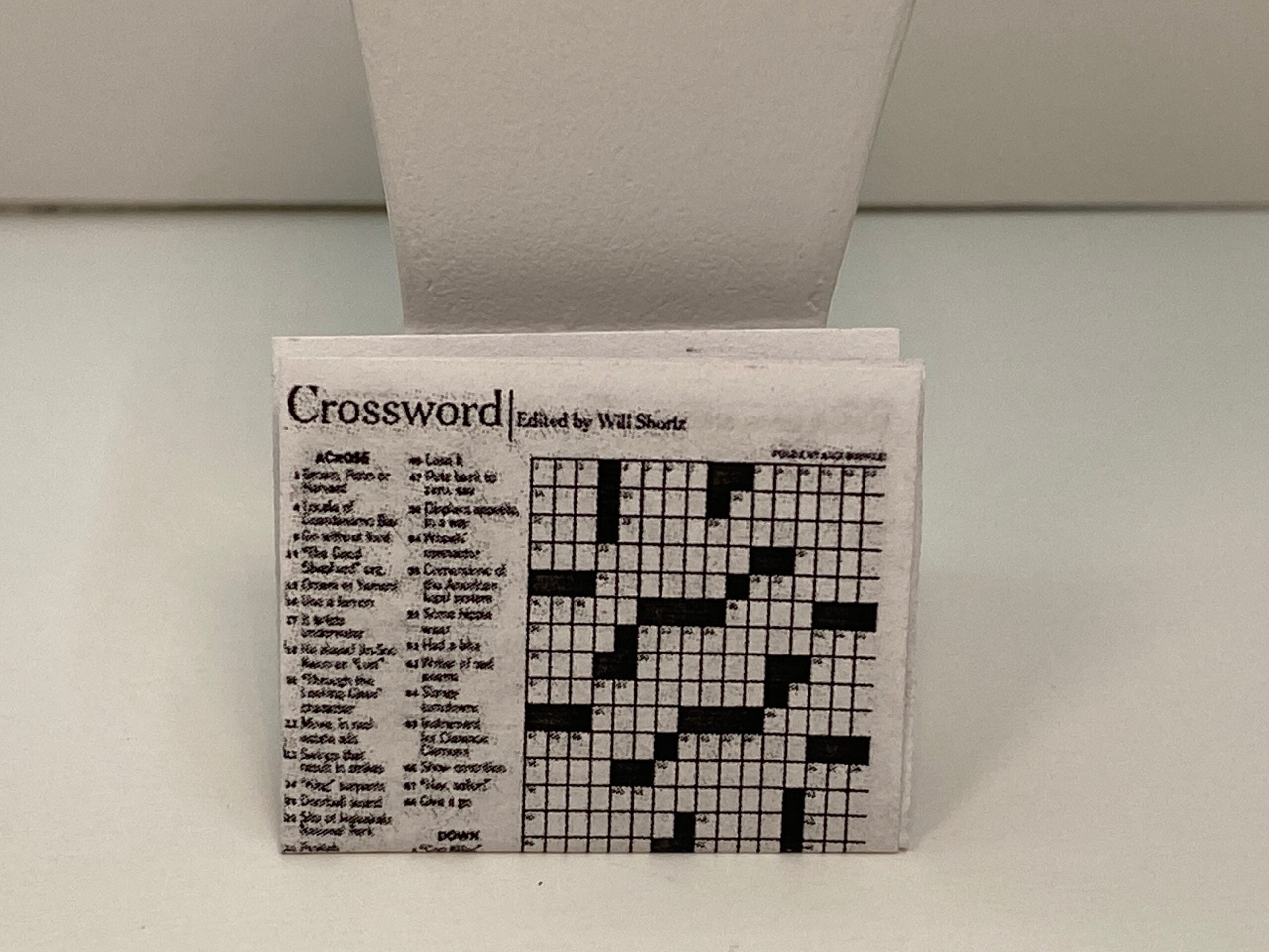 Dollhouse Miniature Crossword Puzzle Game Newspaper Kitchen Table Den Game 1 12 Scale Accessories Diorama Room Box Etsy