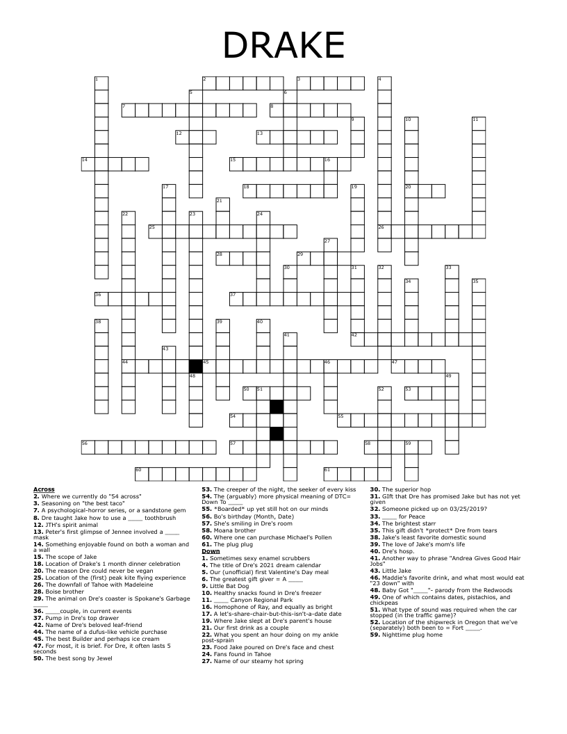 DRAKE Crossword WordMint