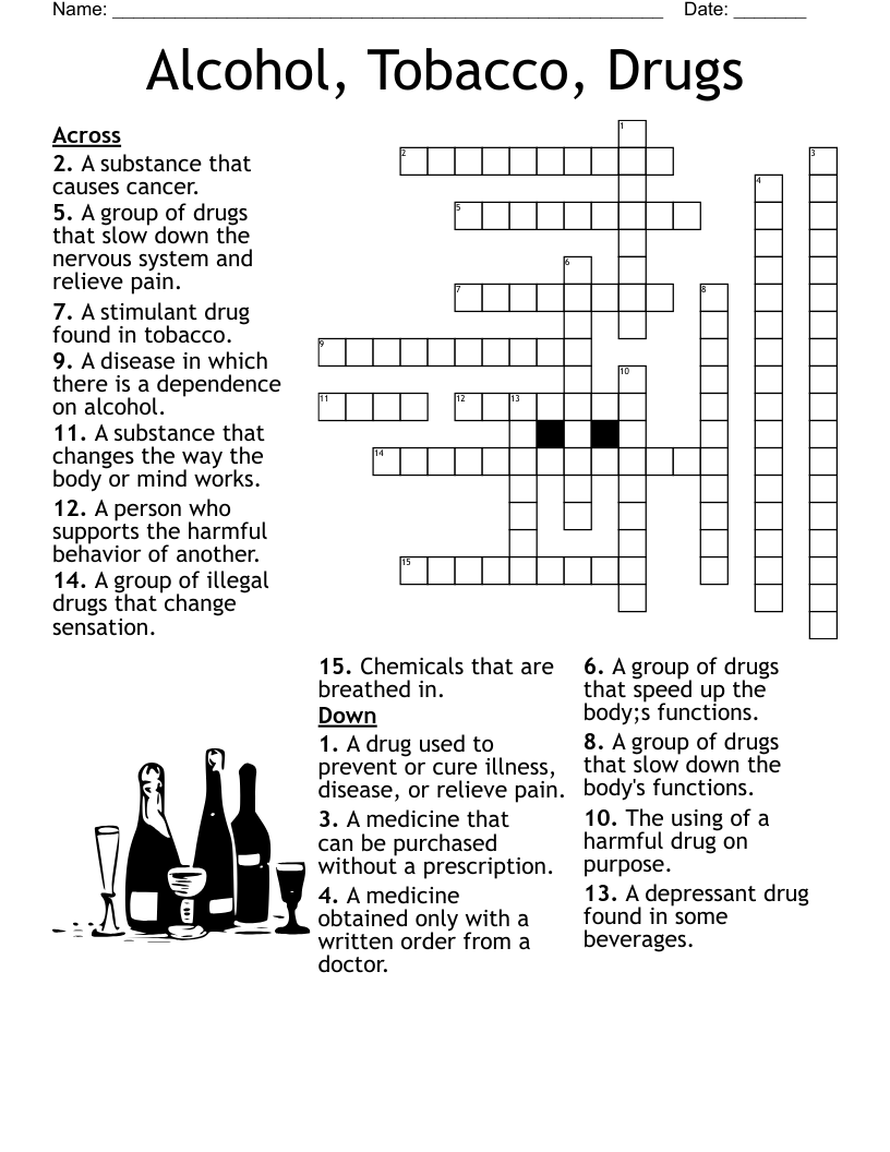 anti drug crossword puzzle printable