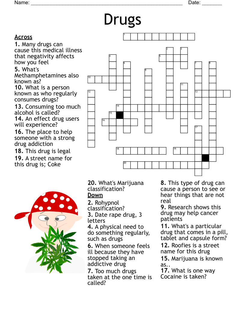 Drug Prevention Crossword WordMint