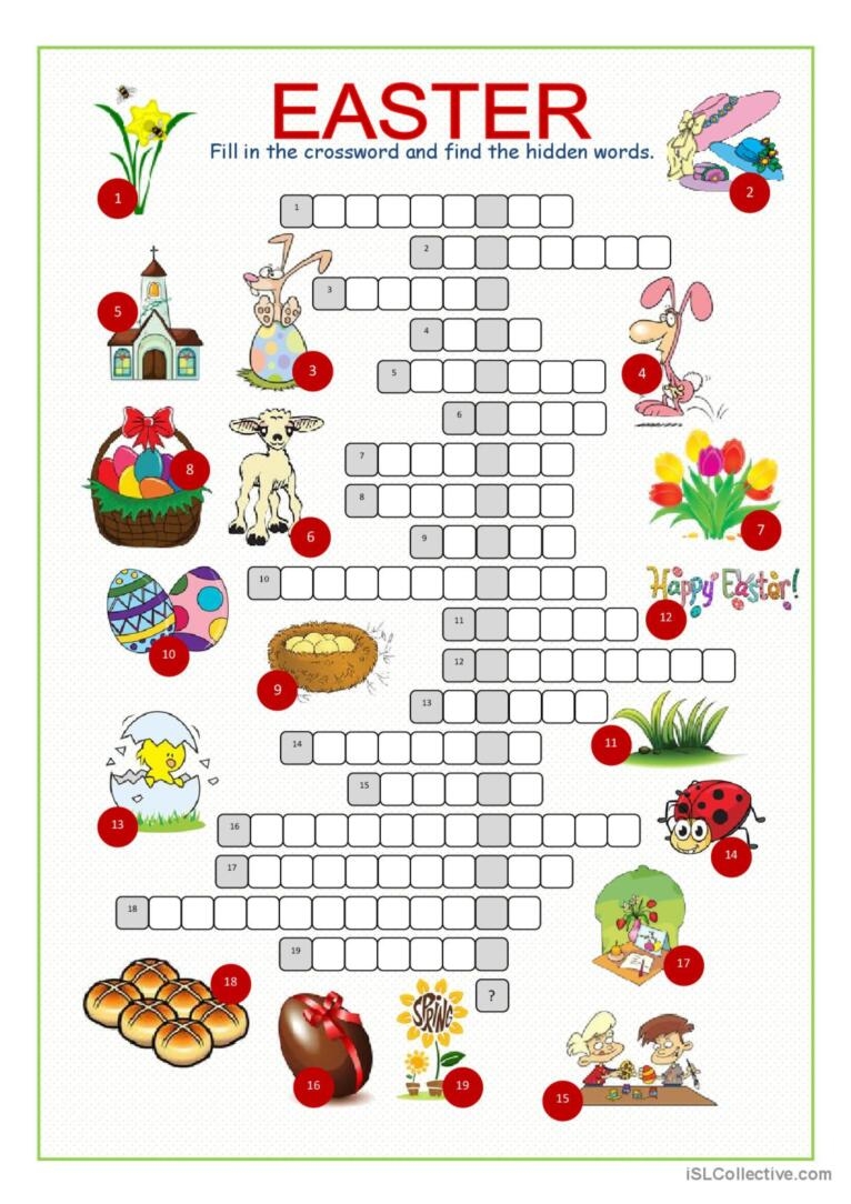 Easter Crossword Puzzle Crossword English ESL Worksheets Pdf Doc Easter Crossword Puzzle Crossword English ESL Worksheets Pdf Doc