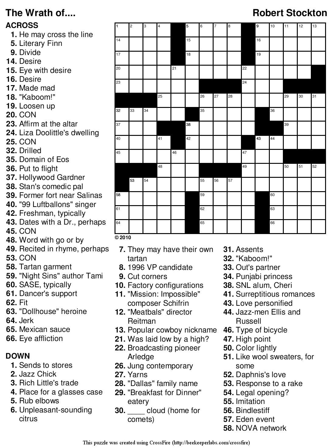 Easy Hot Sale Crossword Puzzles