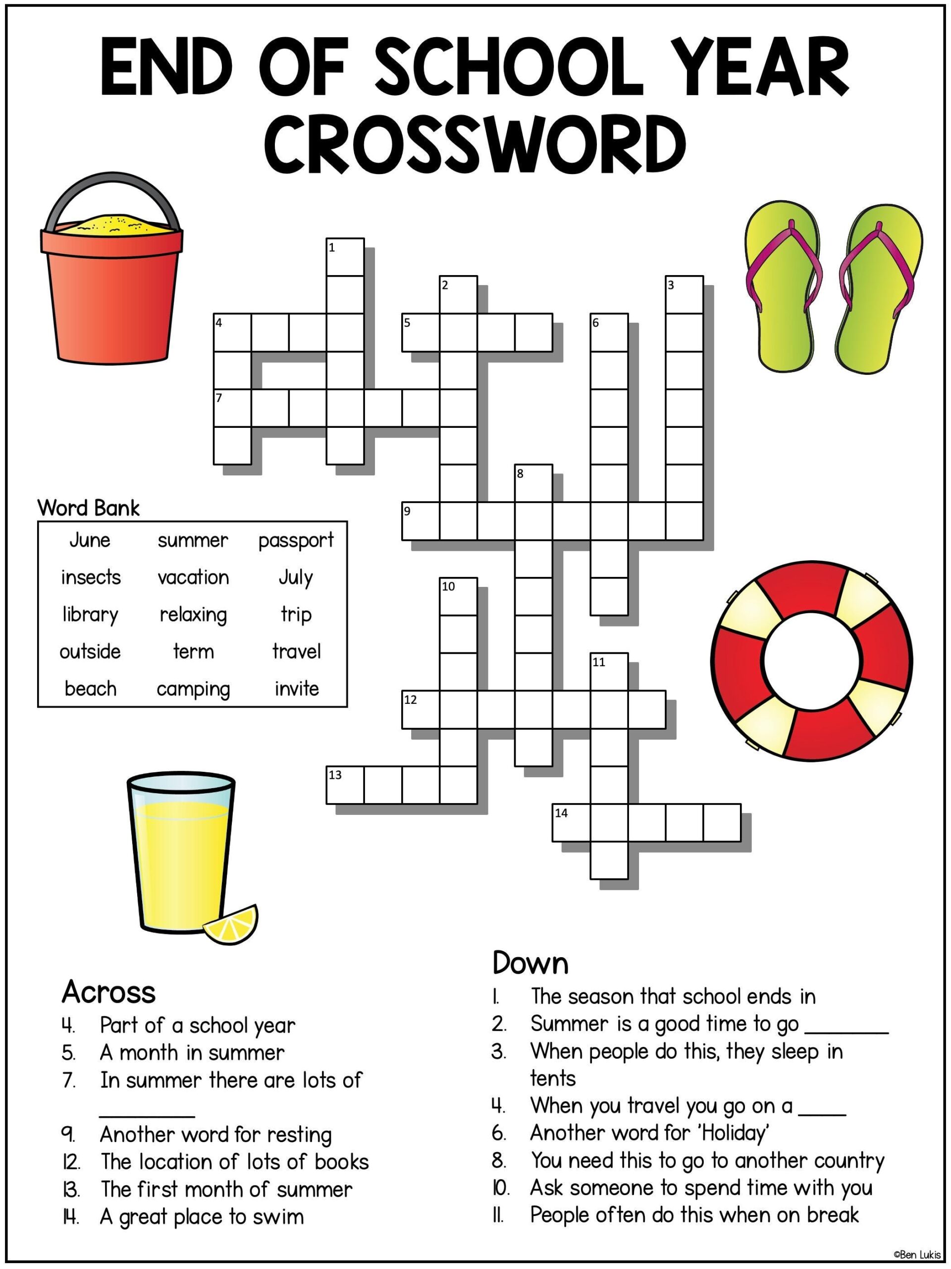 End Of School Year Activities Last Week Of School Coloring Pages Crossword Summer Bucket List Writing Word Search Activity Sheets Etsy New Zealand