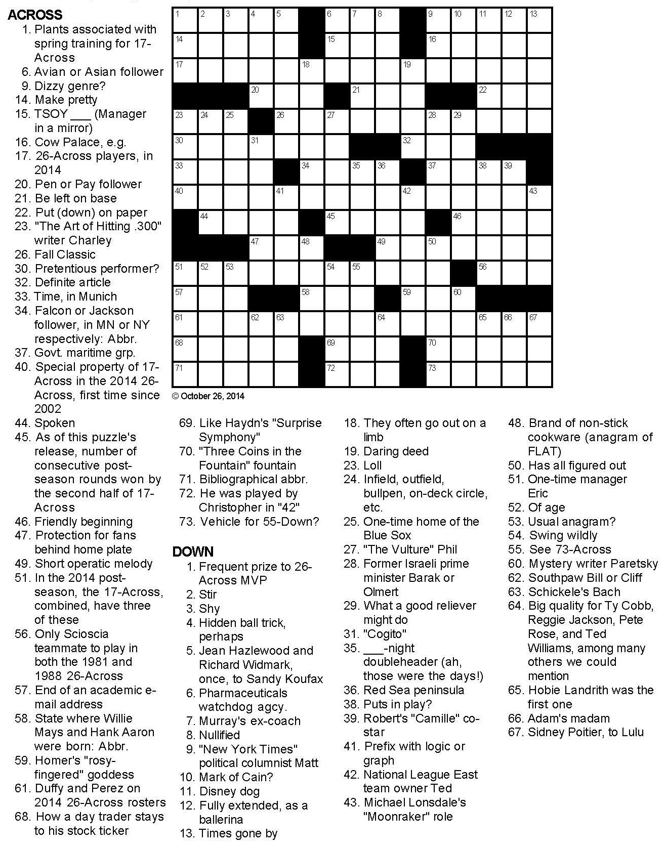Even Odds Sports themed Crossword Puzzle