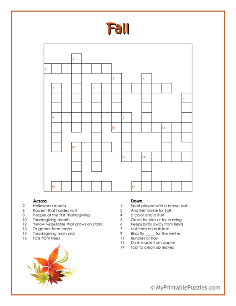 free printable crossword puzzles for elementary students
